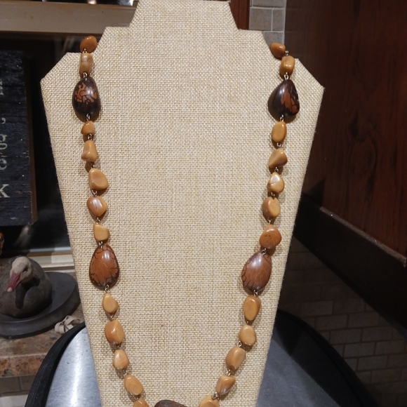 VTG 1960's, 70's LONG RETRO MOD NUT SEED 30IN NECKLACE. MID CENTURY MODERN - Picture 2 of 6